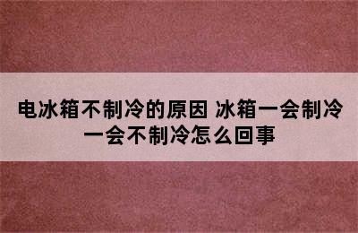 电冰箱不制冷的原因 冰箱一会制冷一会不制冷怎么回事